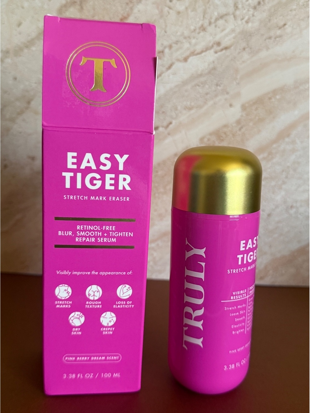 Truly Easy Tiger Stretch Mark Eraser Repair Serum 3.38 oz Pink Berry Dream NE